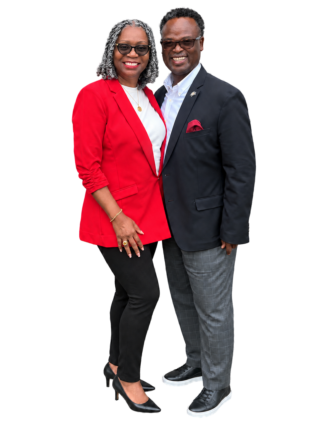 John C. Small Jr. and Veronica Kouassi Small, smiling together before a movie