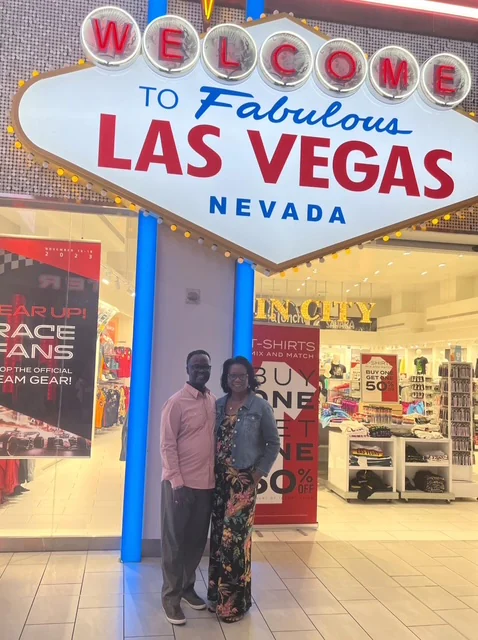 John and Veronica visiting the Welcome to Fabulous Las Vegas sign